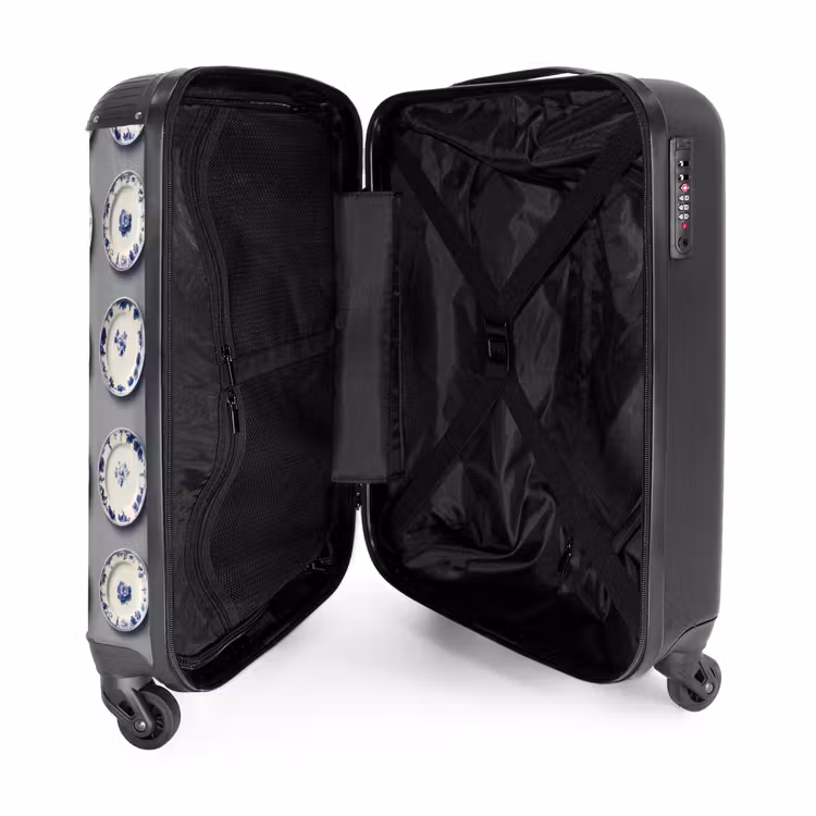 Suitcase - Signs - Flowers - Blue - White — 3