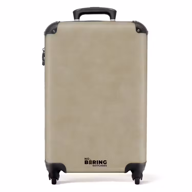 Suitcase - Taupe color - Clouded texture - Natural — 1