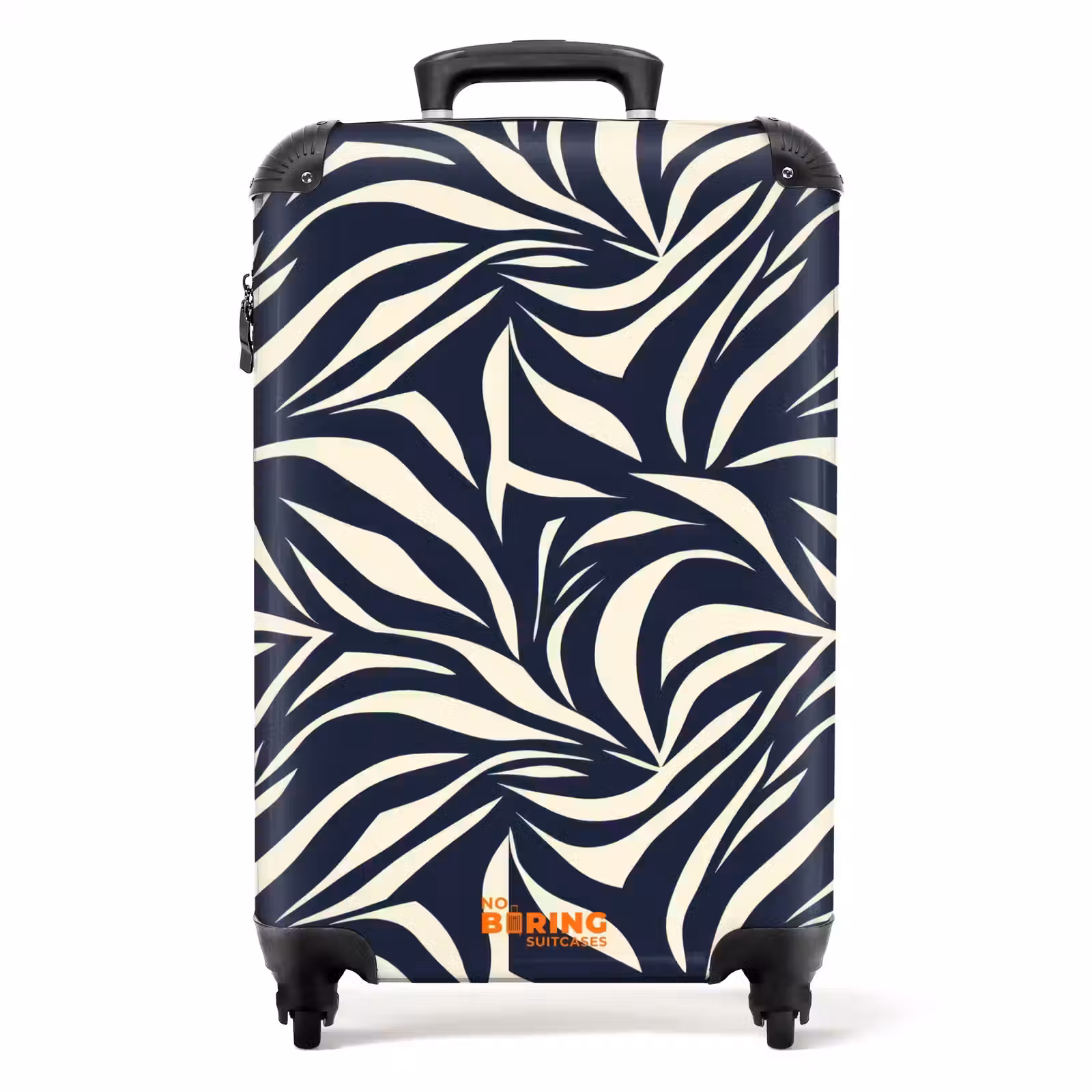 Suitcase - Leaf Shapes - Blue - Pattern - White — 1