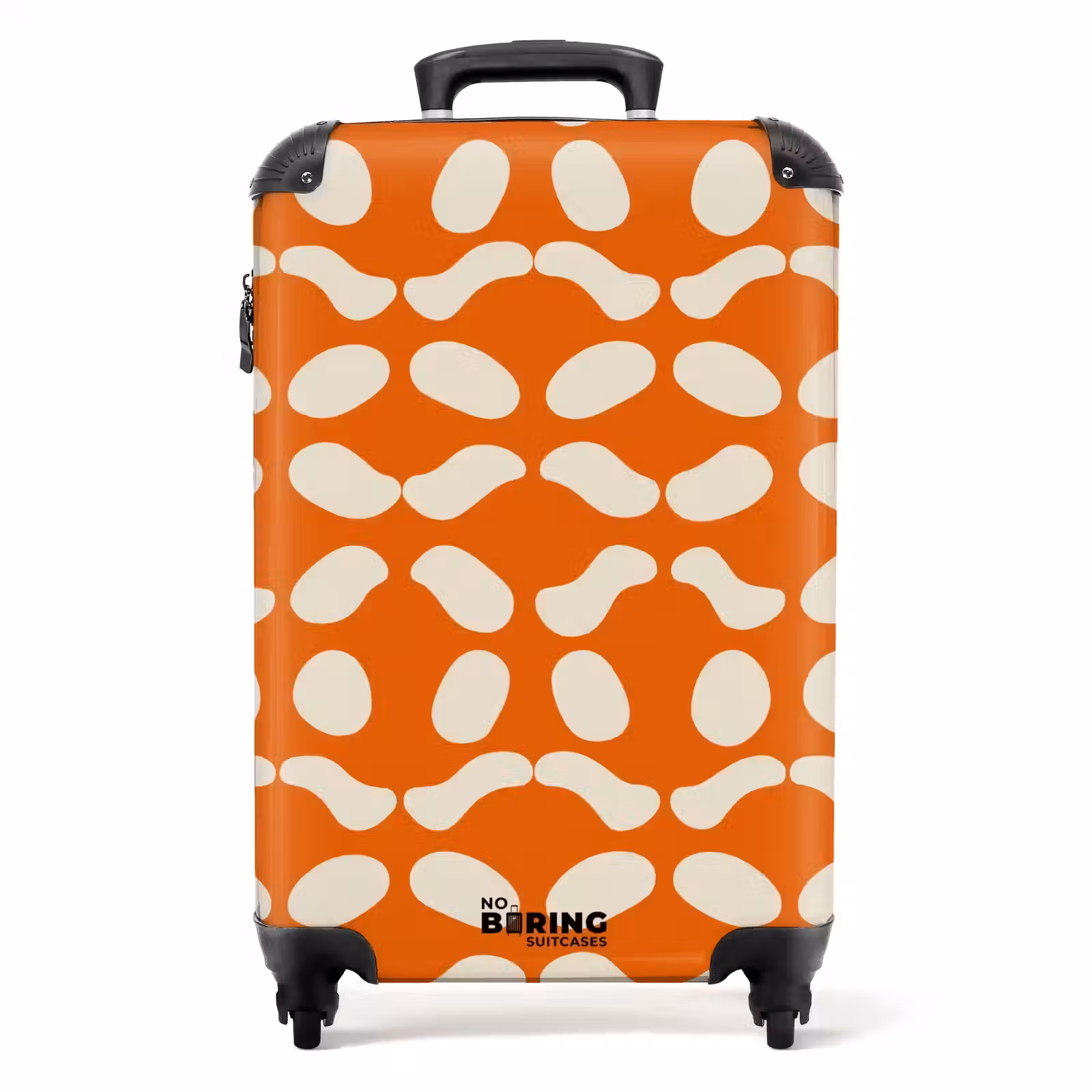 Suitcase - Orange - Checkered pattern - White — 1