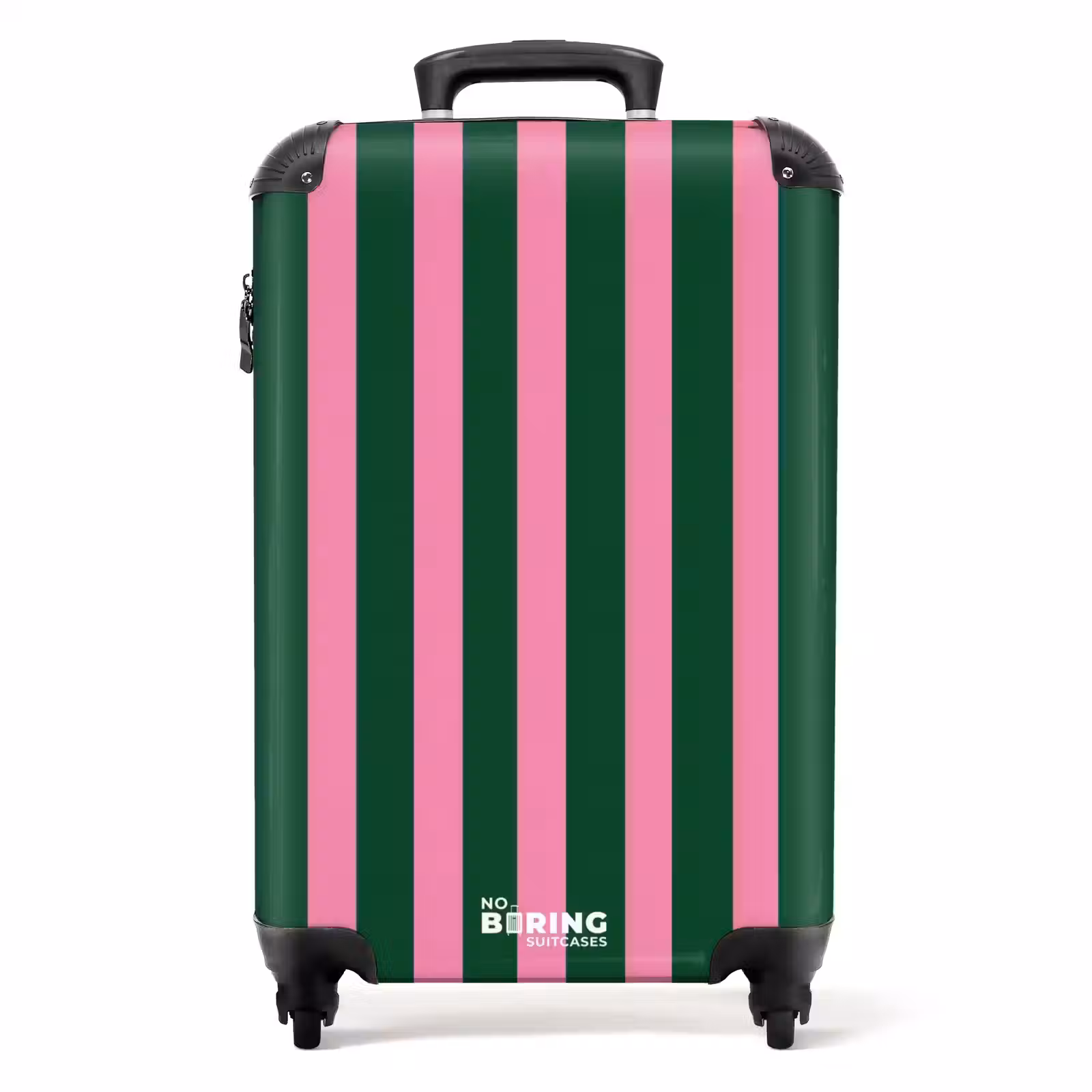 Suitcase - Vertical stripes - Green - Pink — 1