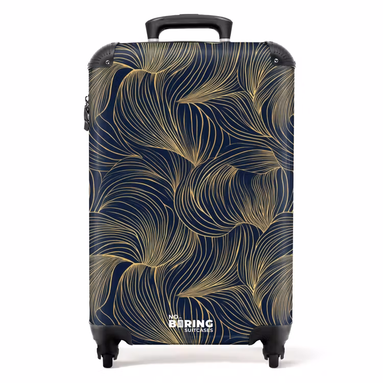 Suitcase - Abstract - Lines - Blue - Gold — 1