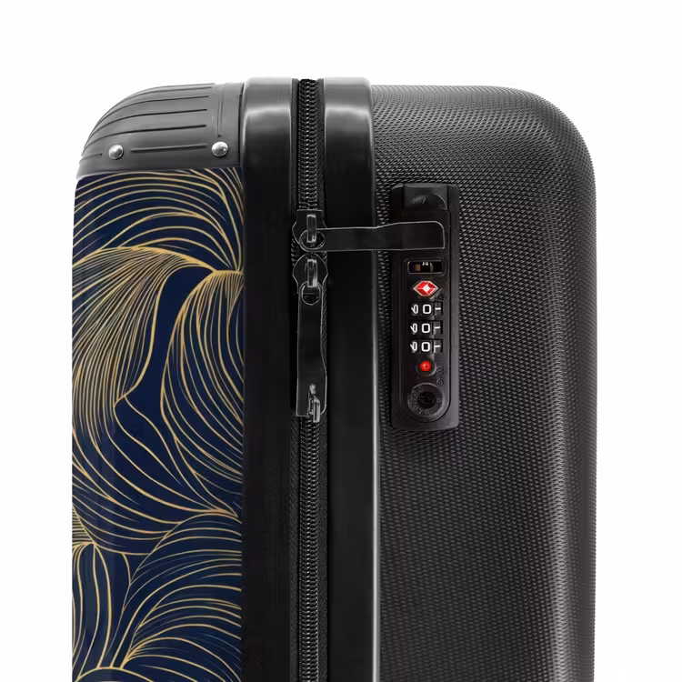Suitcase - Abstract - Lines - Blue - Gold — 5