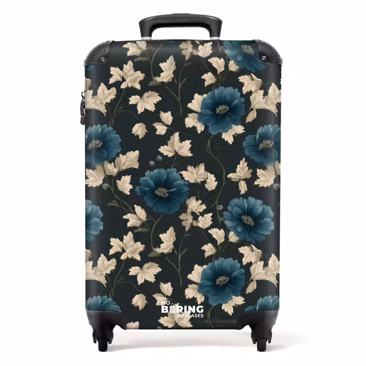 Suitcase - Botanical - Flowers - Blue — 1