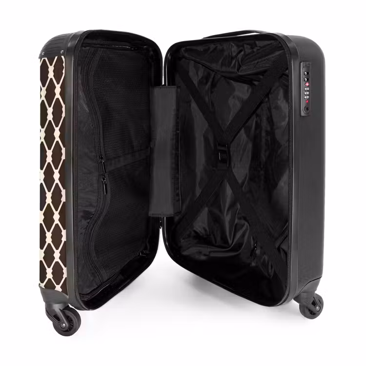 Suitcase - Brown - Checkered pattern - Geometric — 3