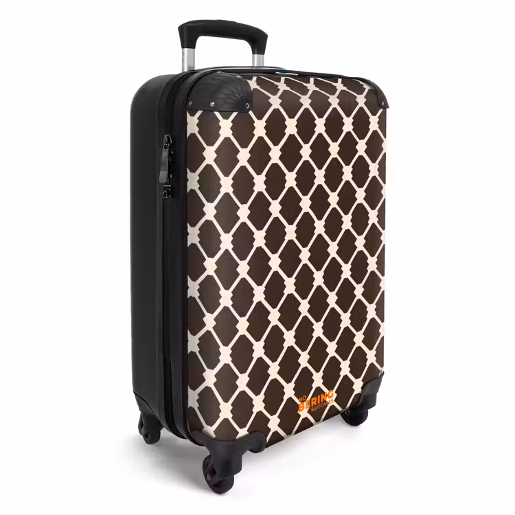 Suitcase - Brown - Checkered pattern - Geometric — 4
