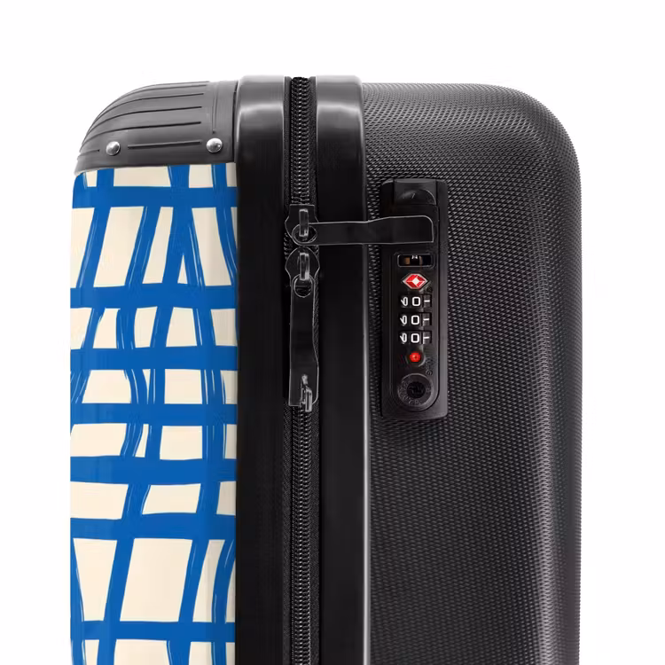 Suitcase - Checkered pattern - Blue - Cream — 5