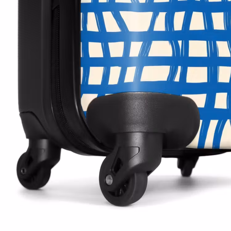 Suitcase - Checkered pattern - Blue - Cream — 6