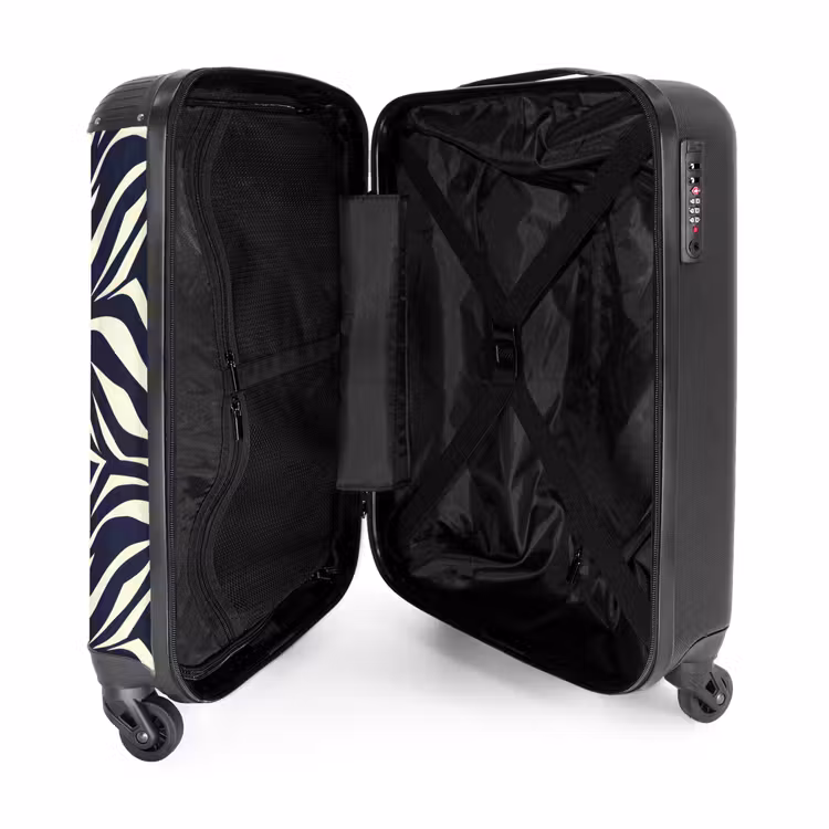 Suitcase - Leaf Shapes - Blue - Pattern - White — 3