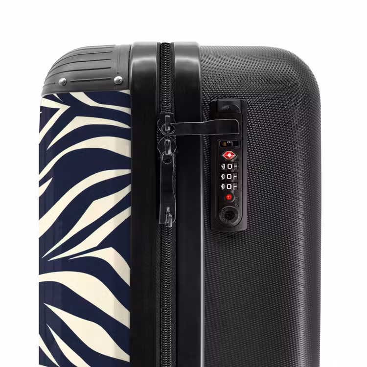 Suitcase - Leaf Shapes - Blue - Pattern - White — 5