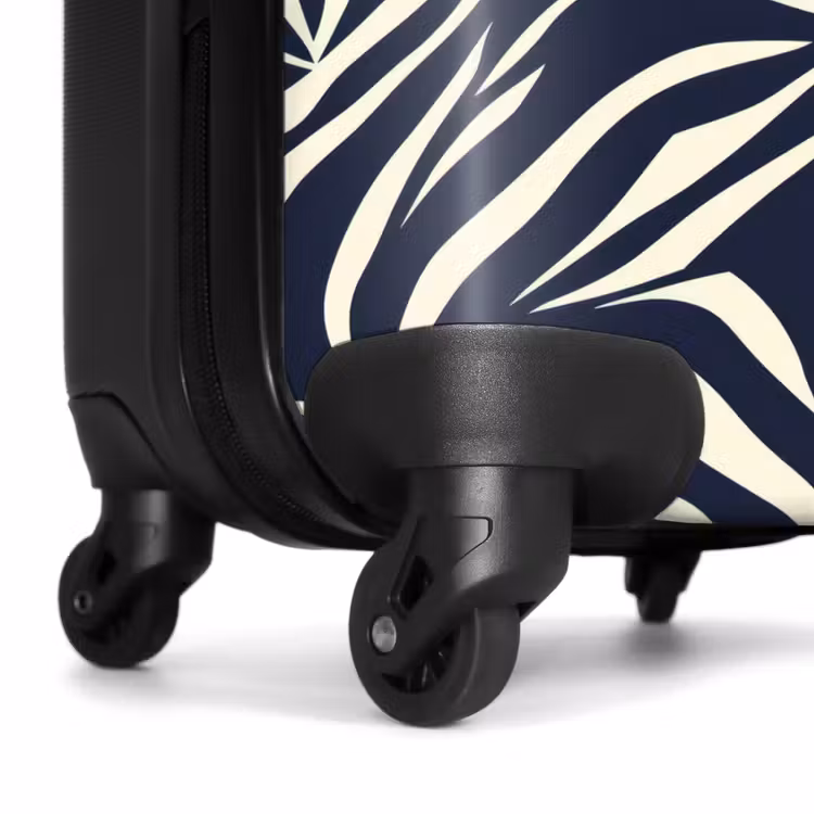 Suitcase - Leaf Shapes - Blue - Pattern - White — 6