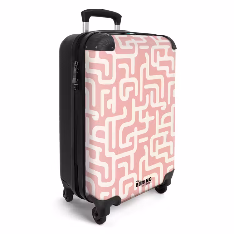 Suitcase - Maze pattern - Pink - White - Abstract — 4