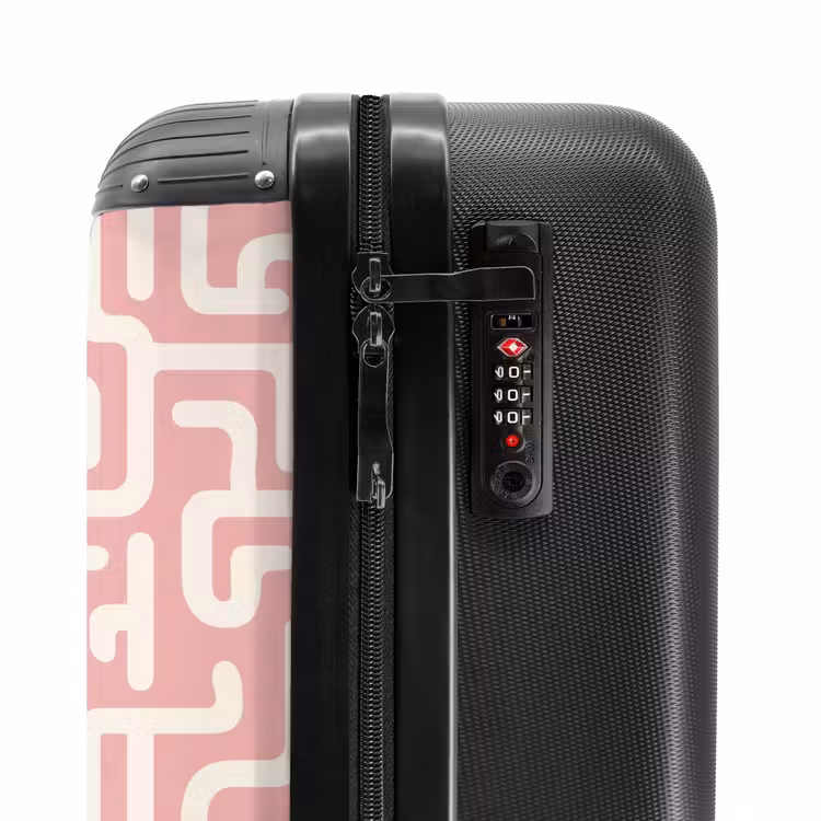 Suitcase - Maze pattern - Pink - White - Abstract — 5