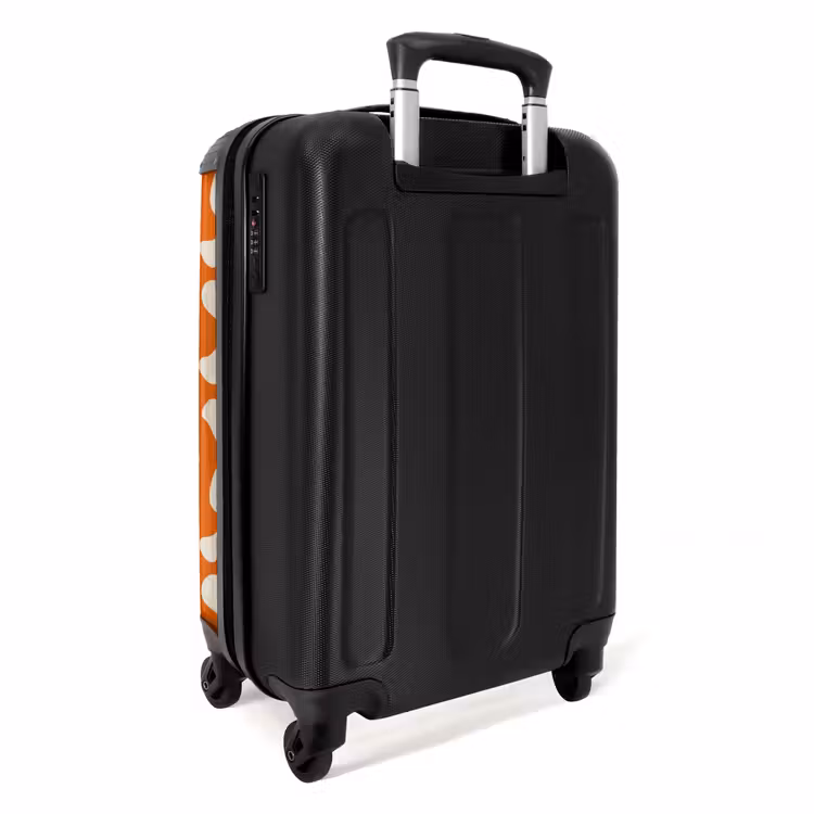 Suitcase - Orange - Checkered pattern - White — 2