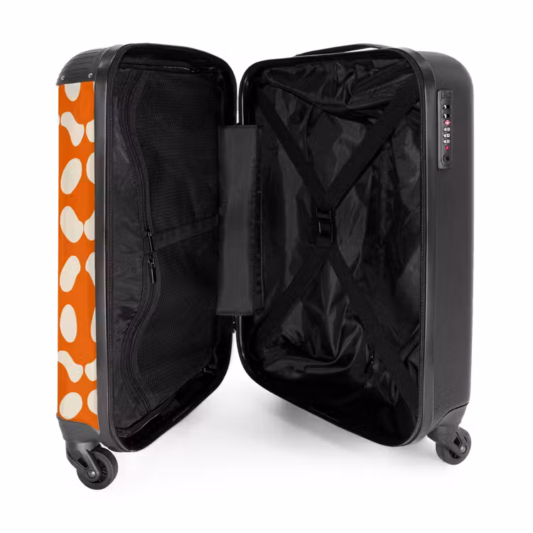 Suitcase - Orange - Checkered pattern - White — 3