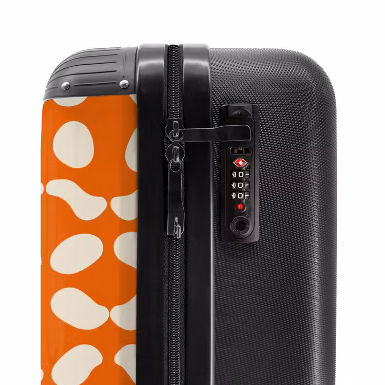 Suitcase - Orange - Checkered pattern - White — 5