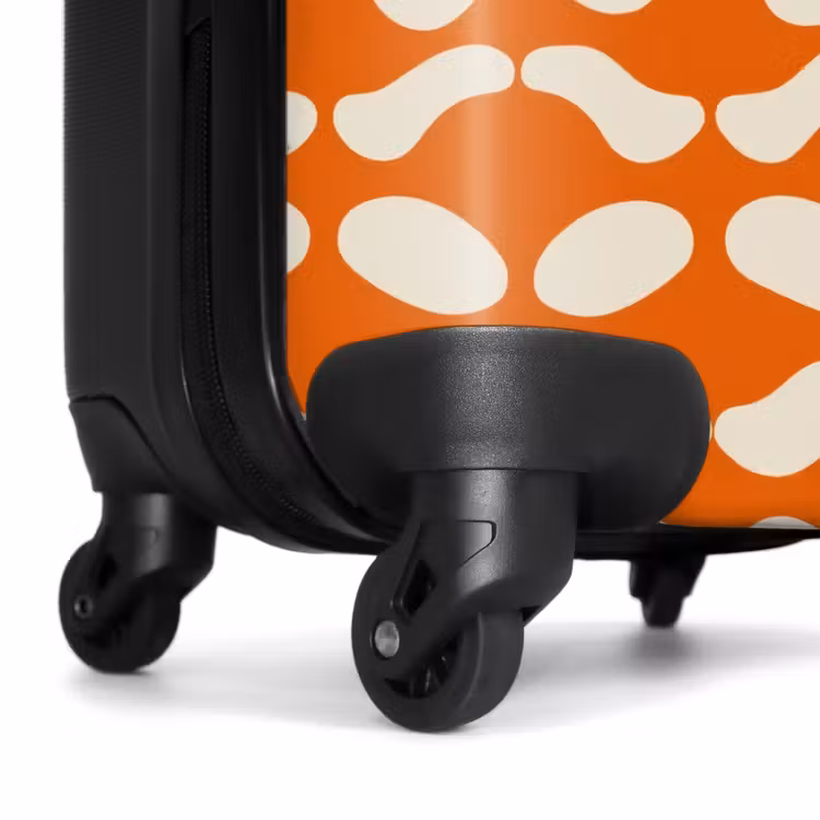 Suitcase - Orange - Checkered pattern - White — 6