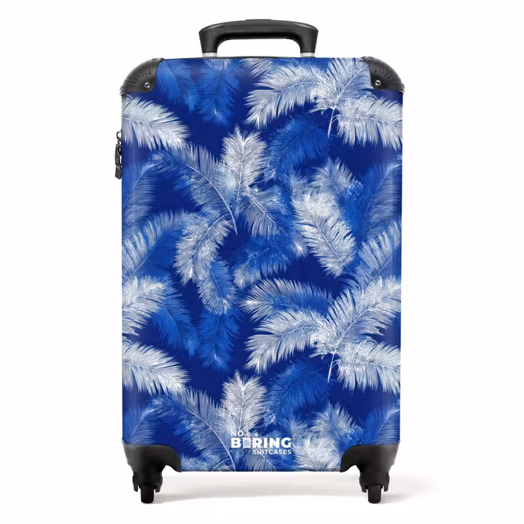 Suitcase - Palm leaf - Pattern - Blue — 1