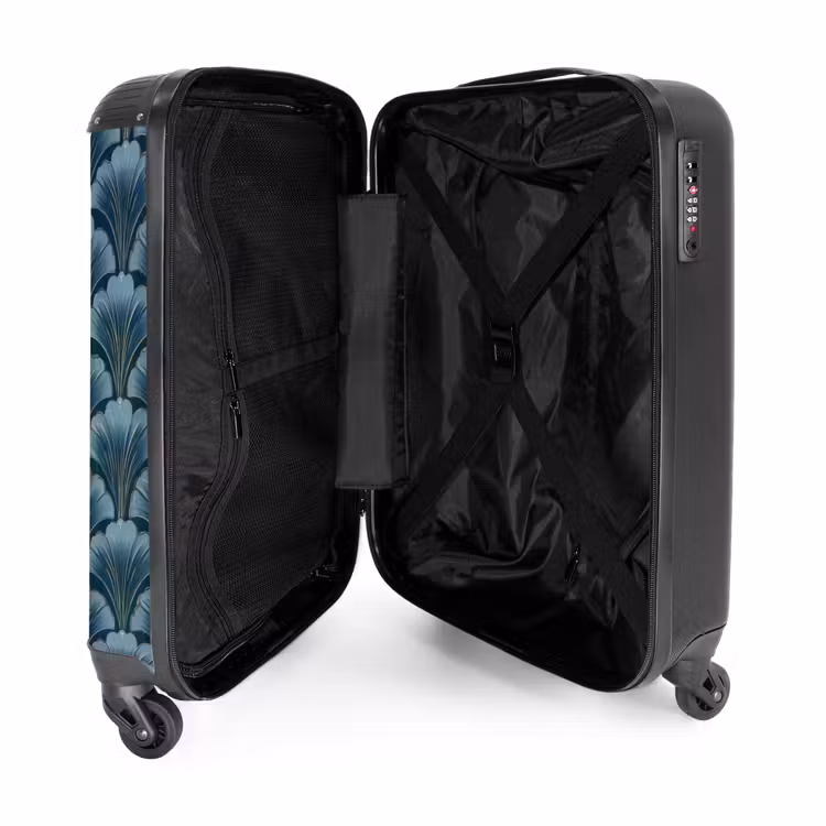 Suitcase - Pattern - Ginkgo leaf - Blue — 3