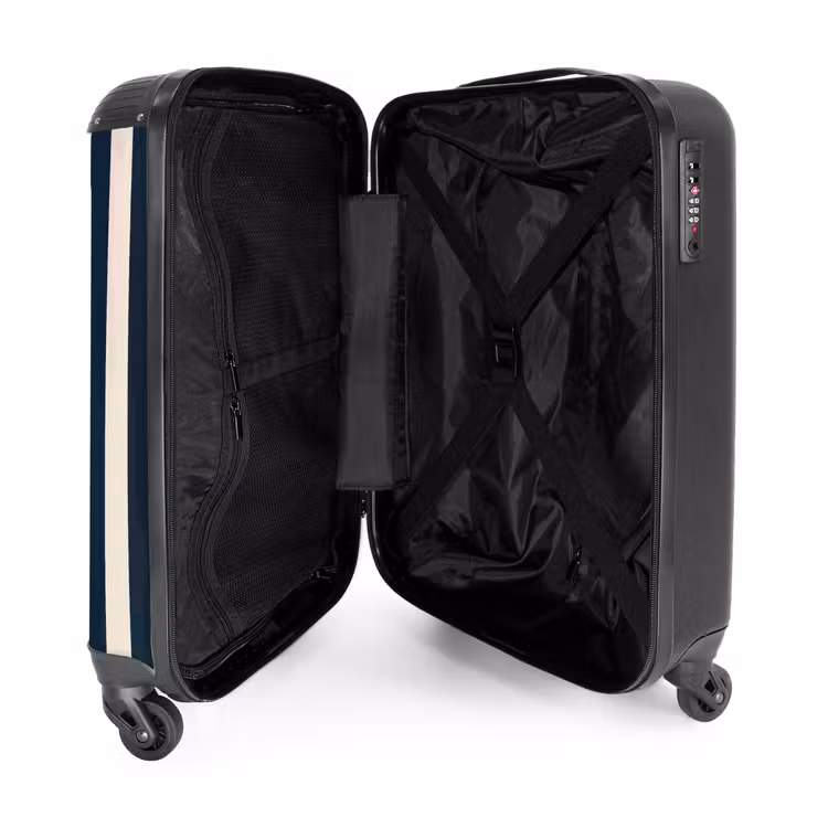 Suitcase - Vertical stripes - Blue - Cream — 3