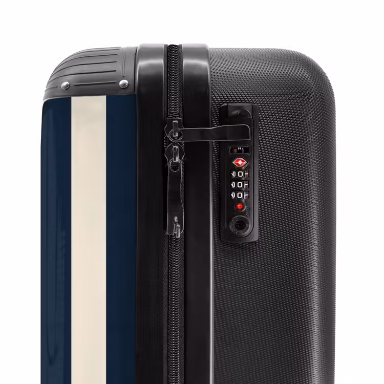 Suitcase - Vertical stripes - Blue - Cream — 5