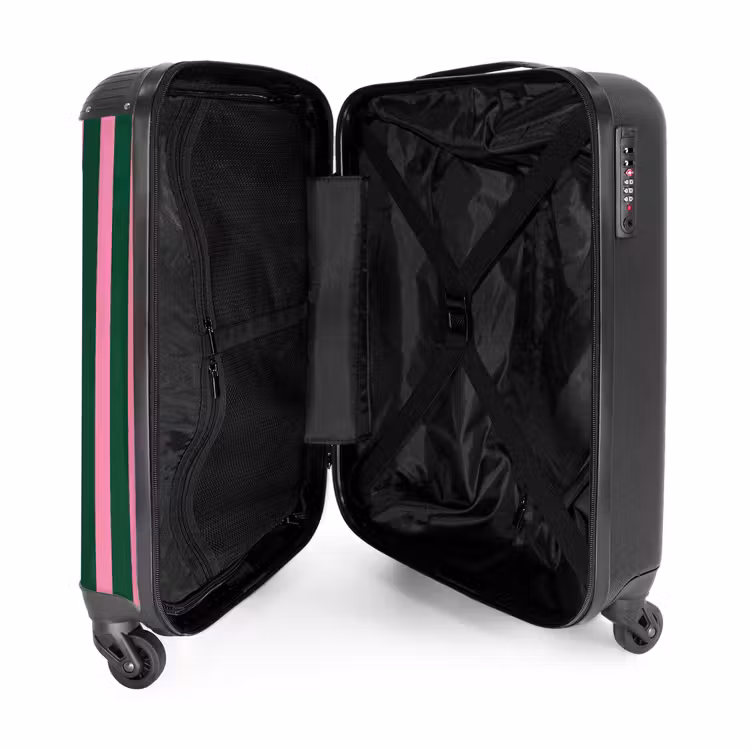 Suitcase - Vertical stripes - Green - Pink — 3
