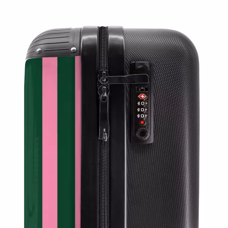 Suitcase - Vertical stripes - Green - Pink — 5