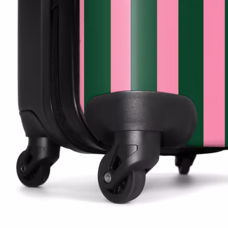 Suitcase - Vertical stripes - Green - Pink — 6