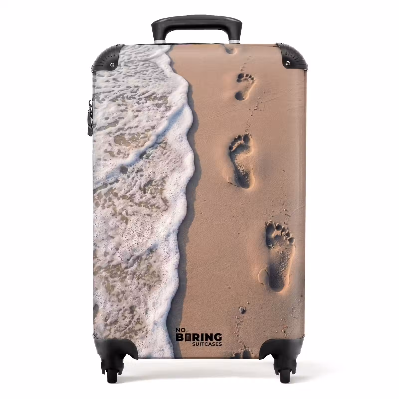 Suitcase - Footsteps - Tide line - Sea — 1