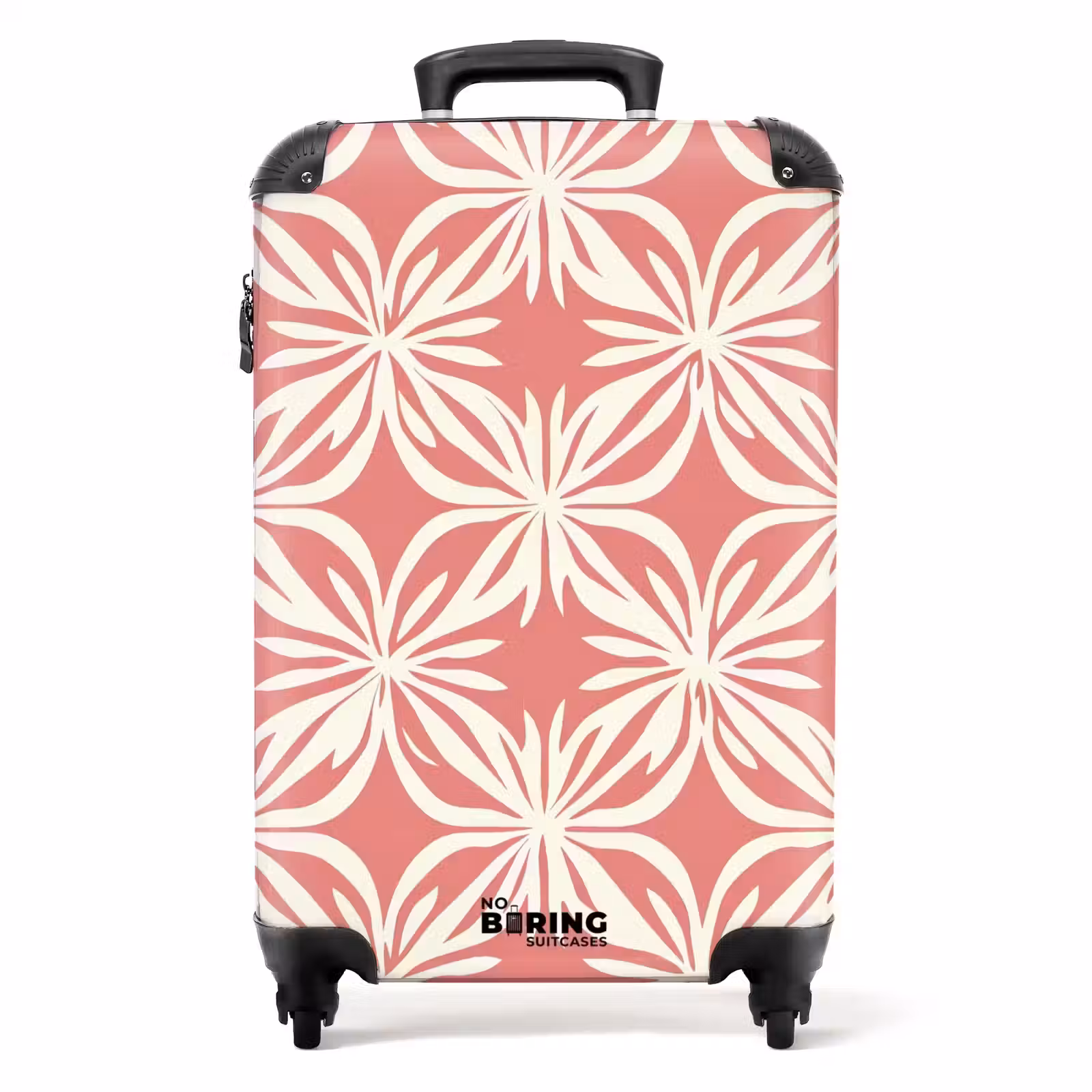 Suitcase - Pink - Floral motif - White - Modern — 1