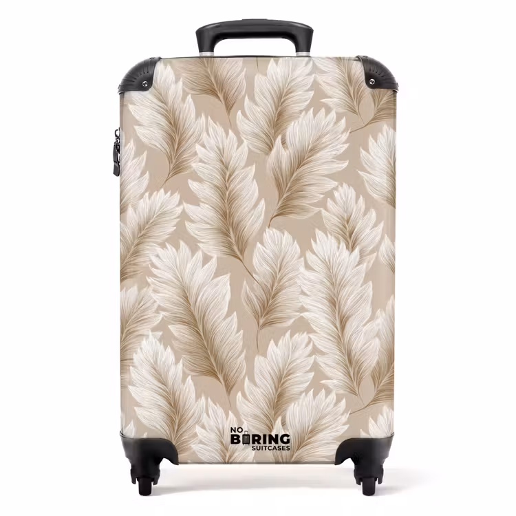 Suitcase - Botanical - Pattern - Beige — 1