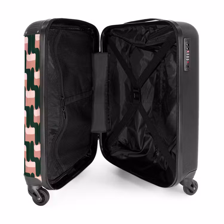 Suitcase - Braid pattern - Green - Pink - Geometric — 3