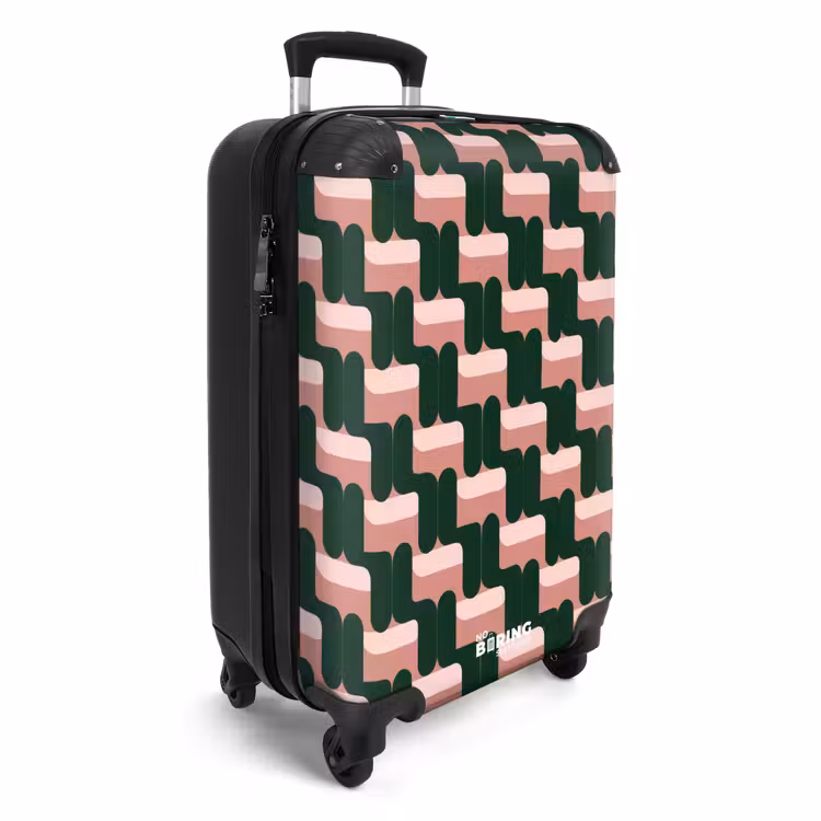 Suitcase - Braid pattern - Green - Pink - Geometric — 4