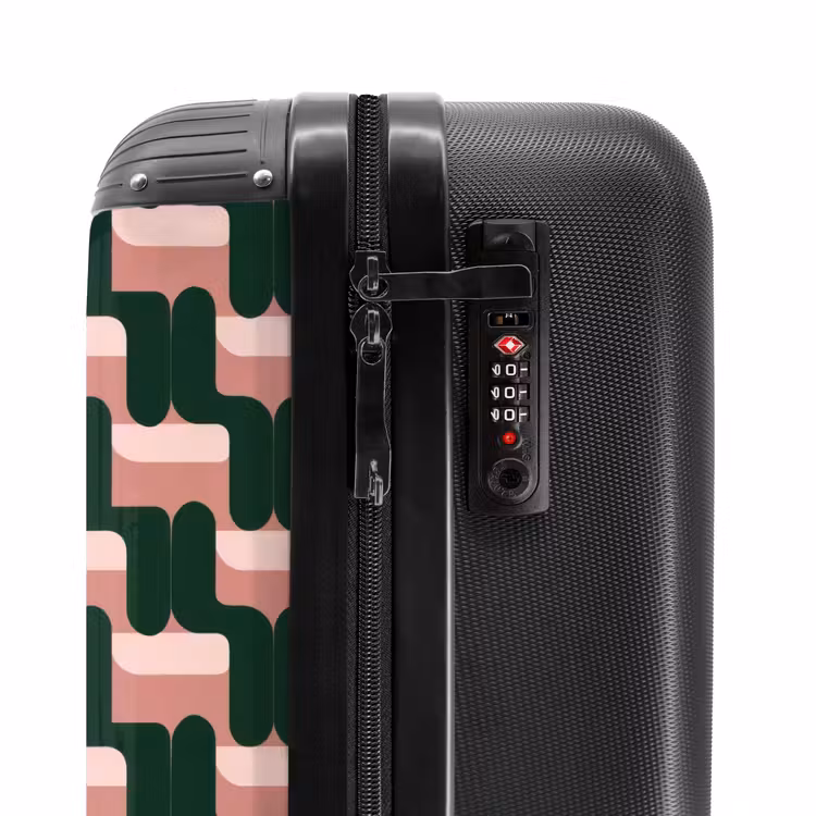 Suitcase - Braid pattern - Green - Pink - Geometric — 5