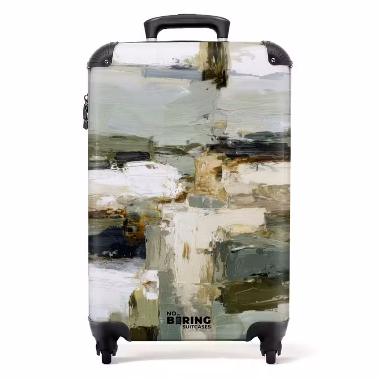 Suitcase - Brush strokes - Green - Abstract - Japandi — 1
