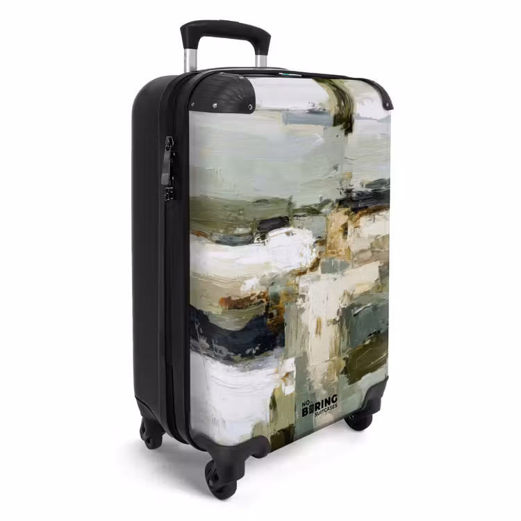 Suitcase - Brush strokes - Green - Abstract - Japandi — 4