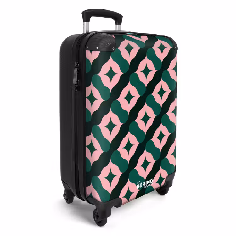 Suitcase - Green - Pink - Retro - Stars — 4