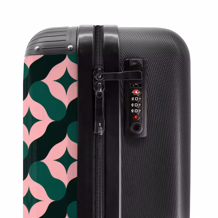Suitcase - Green - Pink - Retro - Stars — 5