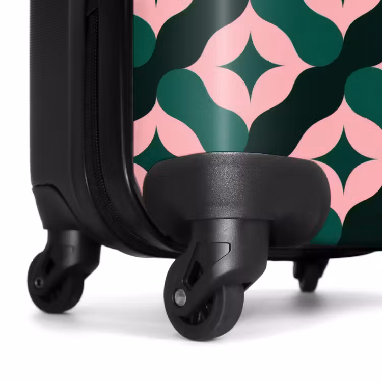 Suitcase - Green - Pink - Retro - Stars — 6