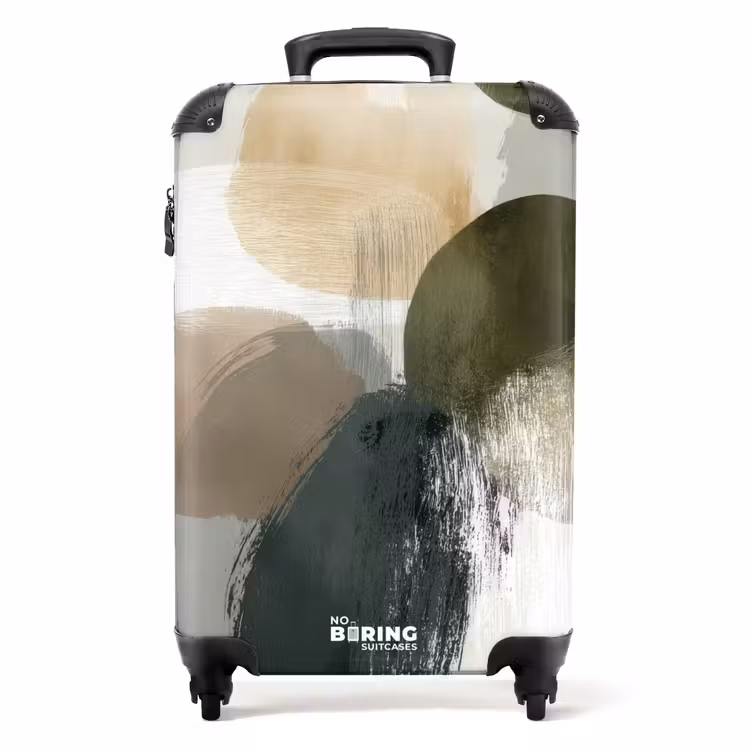 Suitcase - Minimalist - Circles - Brush strokes - Beige — 1