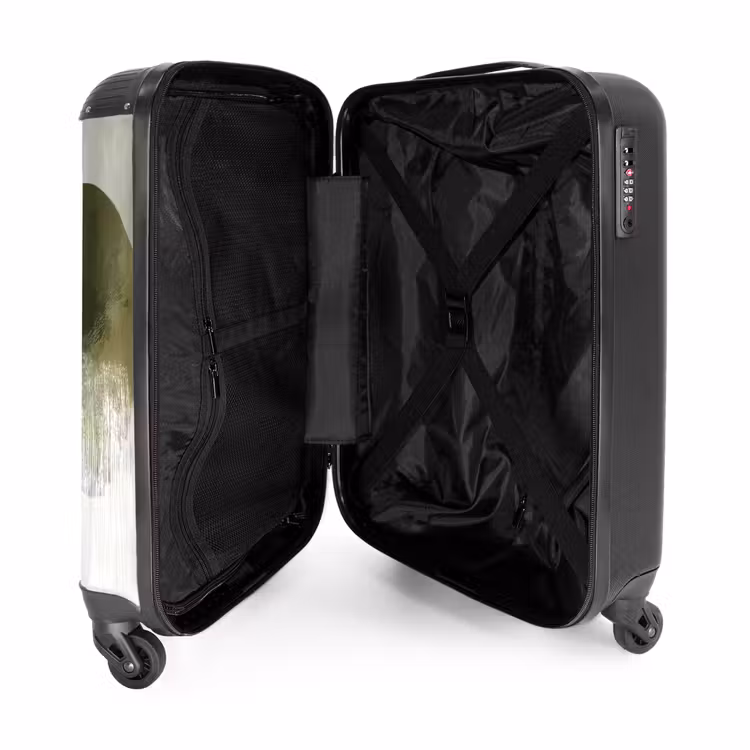 Suitcase - Minimalist - Circles - Brush strokes - Beige — 3
