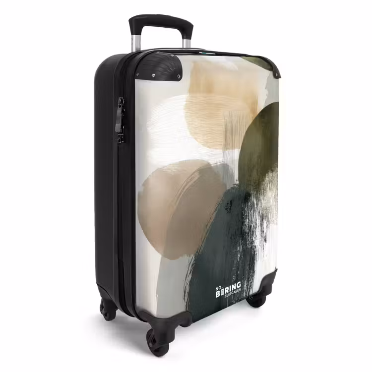 Suitcase - Minimalist - Circles - Brush strokes - Beige — 4