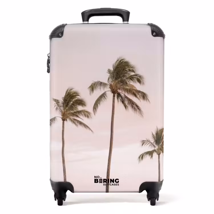 Suitcase - Palm trees - Sunset - Pink — 1