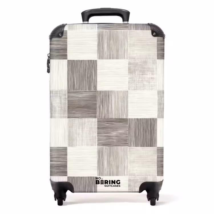 Suitcase - Pattern - Checkerboard - Woodgrain — 1