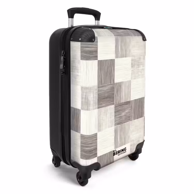 Suitcase - Pattern - Checkerboard - Woodgrain — 4