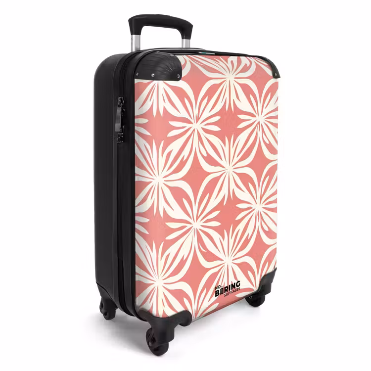 Suitcase - Pink - Floral motif - White - Modern — 4