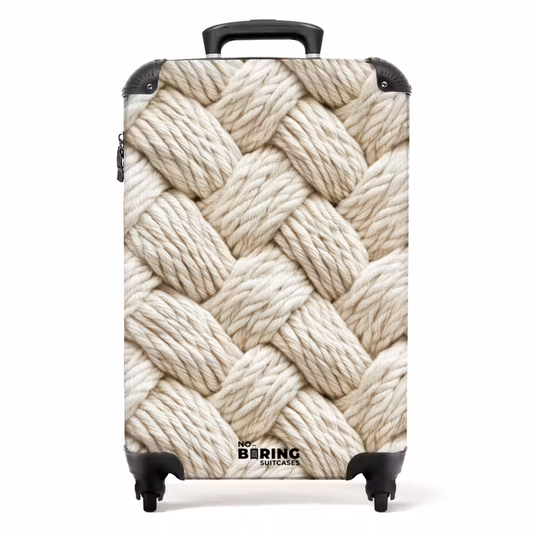 Suitcase - Rope - Knitted - Beige — 1