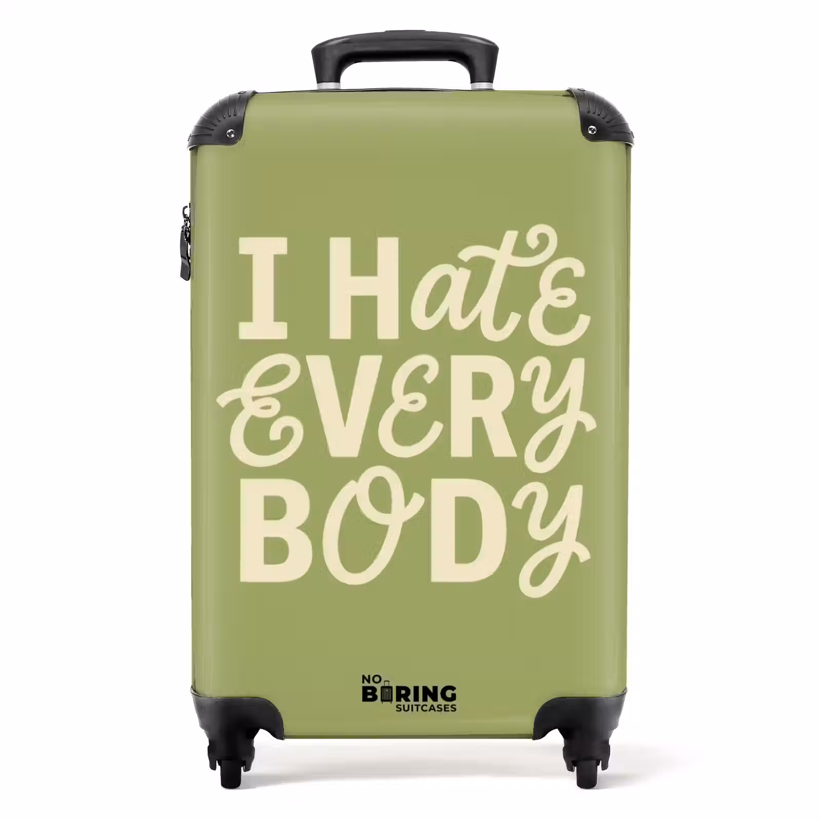 Suitcase - I hate everybody - Green - Retro — 1
