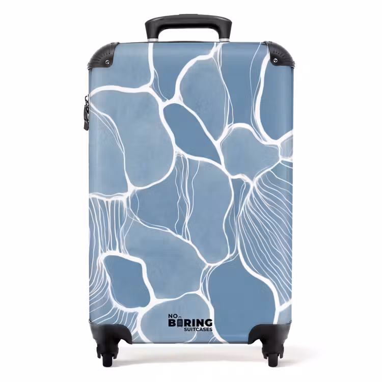 Suitcase - Abstract - Blue - Leaves — 1