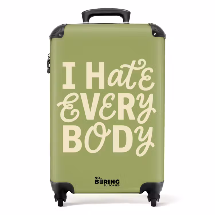 Suitcase - I hate everybody - Green - Retro — 1